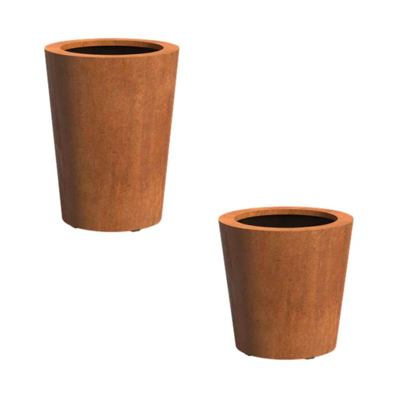 Adezz Conic mit Boden Pflanzgefäß aus Corten-Stahl Pflanzkübel Blumentopf