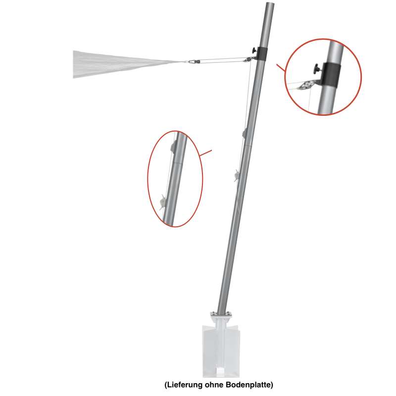 Schneider Schirme Mast aus Stahl 150 - 240 cm höhenverstellbar für Sonnensegel Zubehör Befestigung