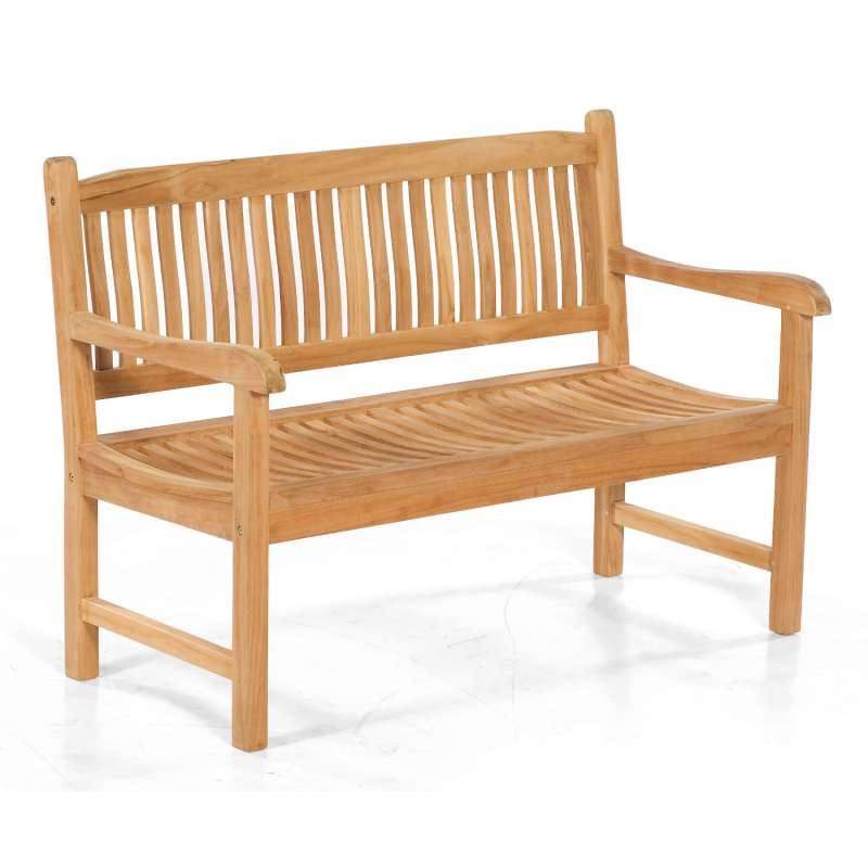 Sonnenpartner Buckingham 2-Sitzer Bank Sitzbank Gartenbank 130 cm Teakholz Pure