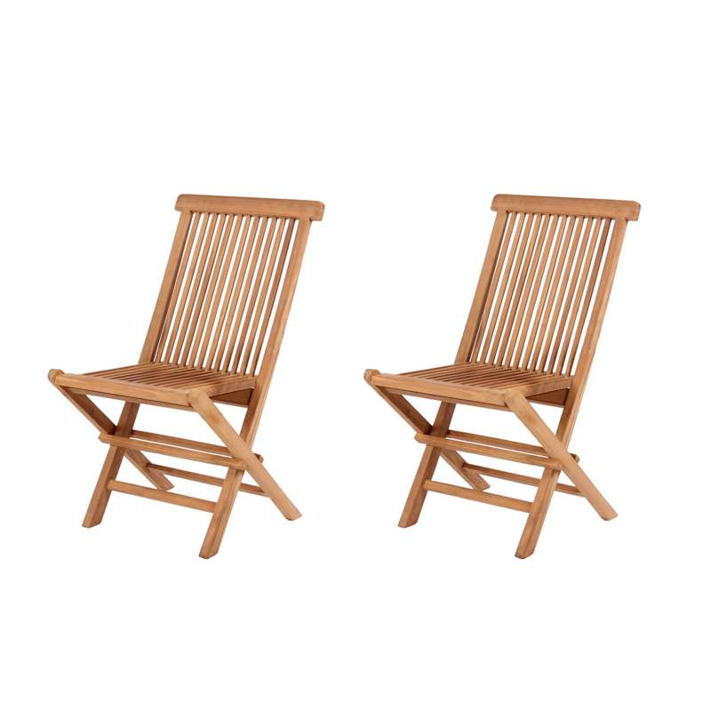 deVries 2x Klappstuhl "WOODIE" aus Teakholz (Basic) 2 Stück, Größe 47 x 62 x 89 cm