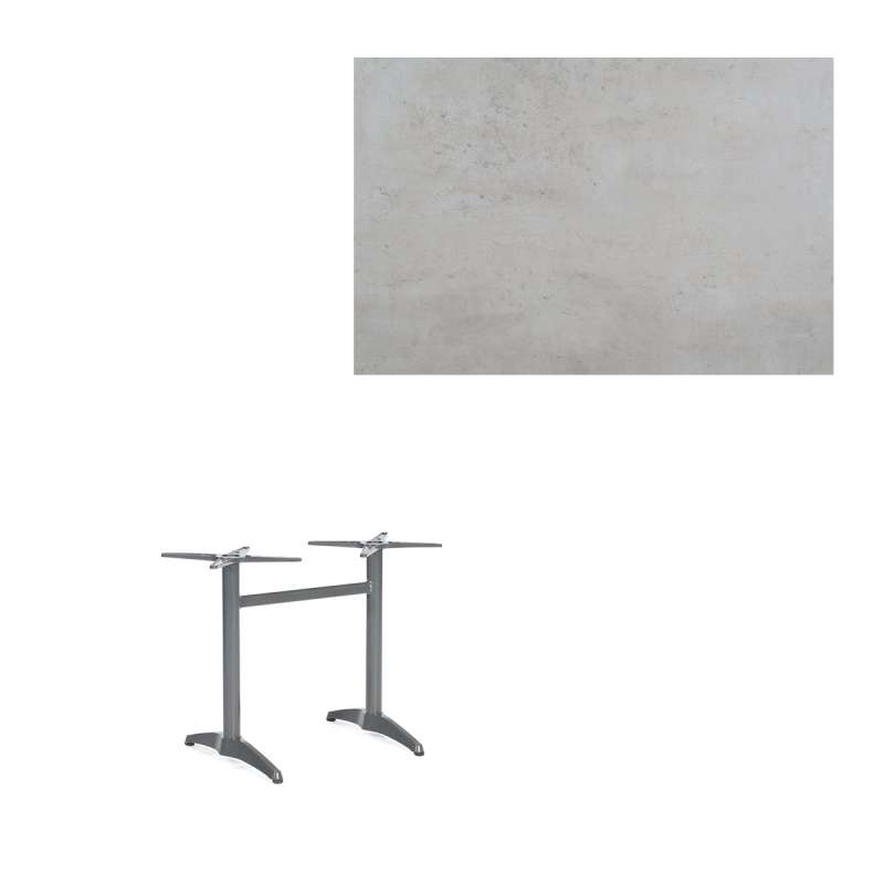 Sonnenpartner Tischgestell Korsika-Twin Alu eisengrau mit wählbarer Tischplatte