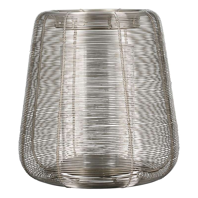 Casablanca Windlicht Lucero klein Metall silberfarben Ø 20 cm