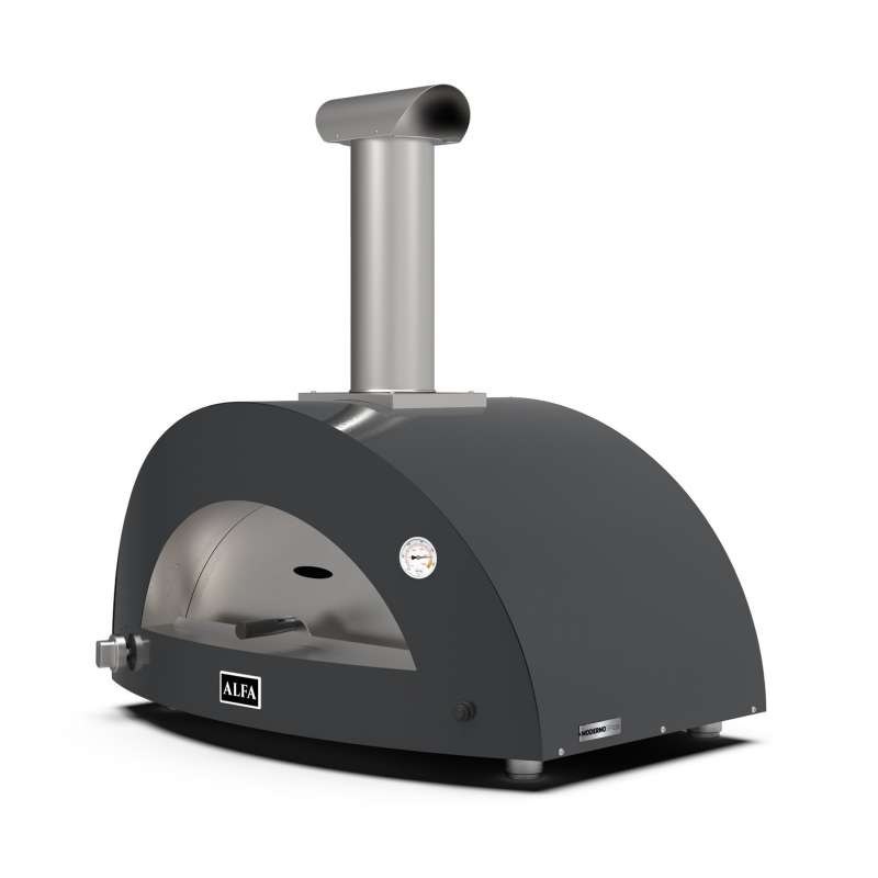 Alfa Forni Gas Pizzaofen MODERNO 3 Pizze Schiefer Grau FXMD-3P-GGRA-DE