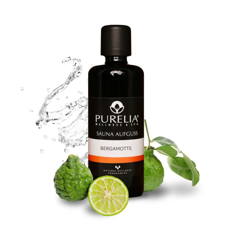 PURELIA Saunaaufguss Konzentrat Bergamotte 100 ml natürlicher Sauna-aufguss - reine ätherische Öle
