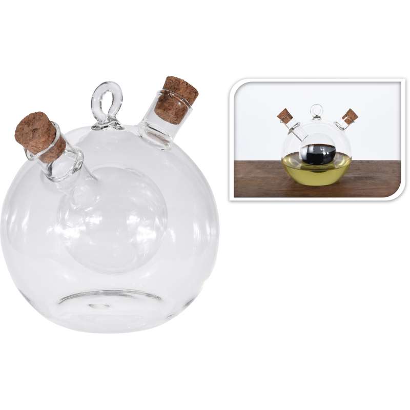 Öl- Essigflasche 12 x 11 cm Essigspender Ölspender Dispenser Glaskaraffe Ausgießer