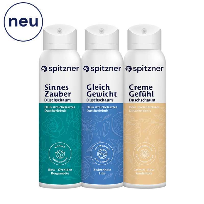 Spitzner Duschschaum Set "Du & Ich" 3x 150 ml Wellness-Dusche sanft hautverträglich und 100% vegan 3