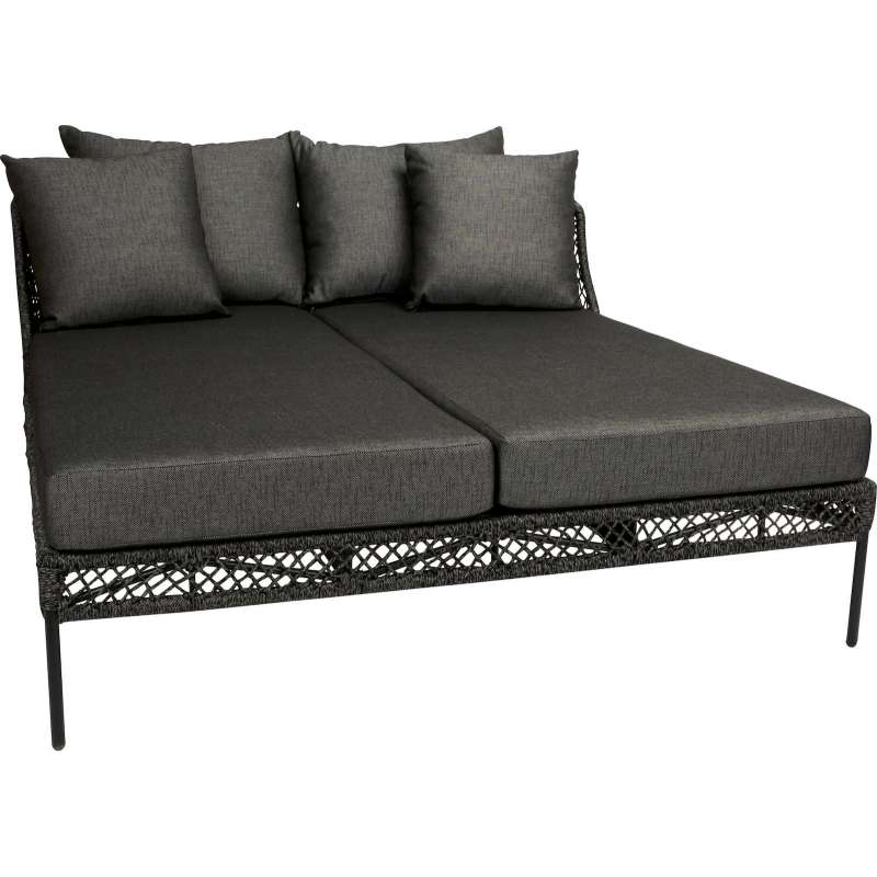 Stern Odea Doppelliege Sonnenliege Gartenliege Aluminium-Gestell seidenschwarz