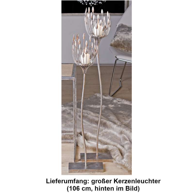 Casablanca Kerzenleuchter Trevi groß Metall silberfarben 106 cm