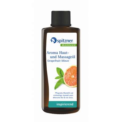 Spitzner Aroma Haut- und Massageöl Grapefruit Minze 190 ml inspirierendes Massage Öl Spitzner Aroma Haut- und Massageöl Grapefruit Minze 190 ml inspirierendes Massage Öl