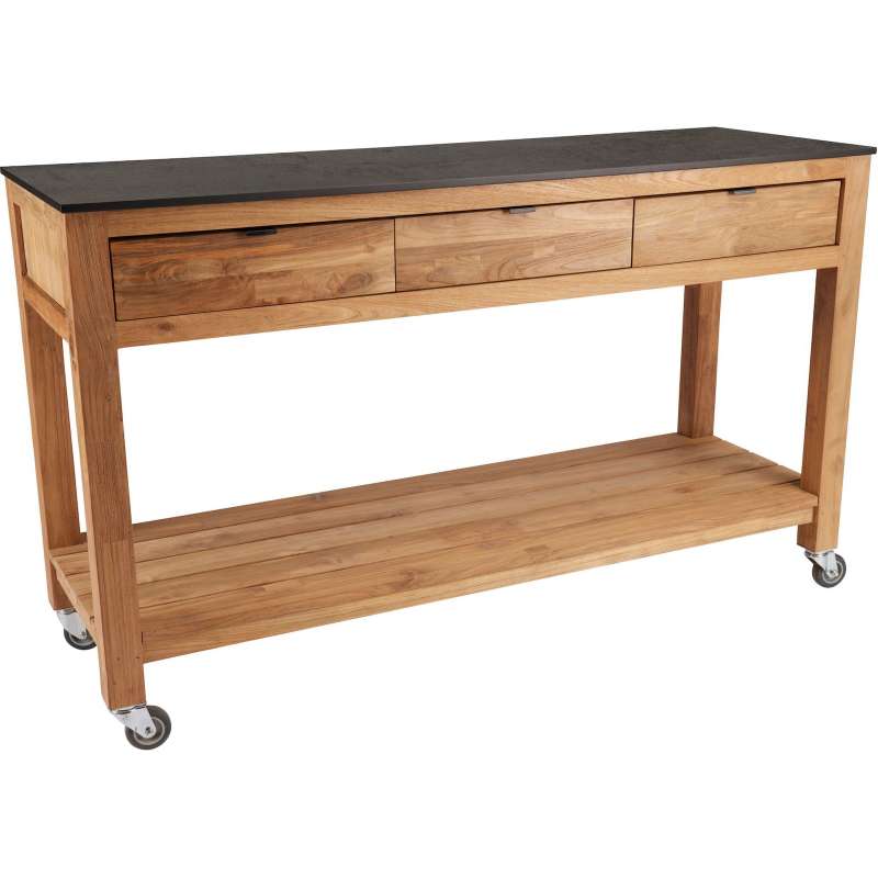 Stern Sideboard Hilda mit 3 Schubladen 150x50x92 cm Old Teak Silverstar Smoky