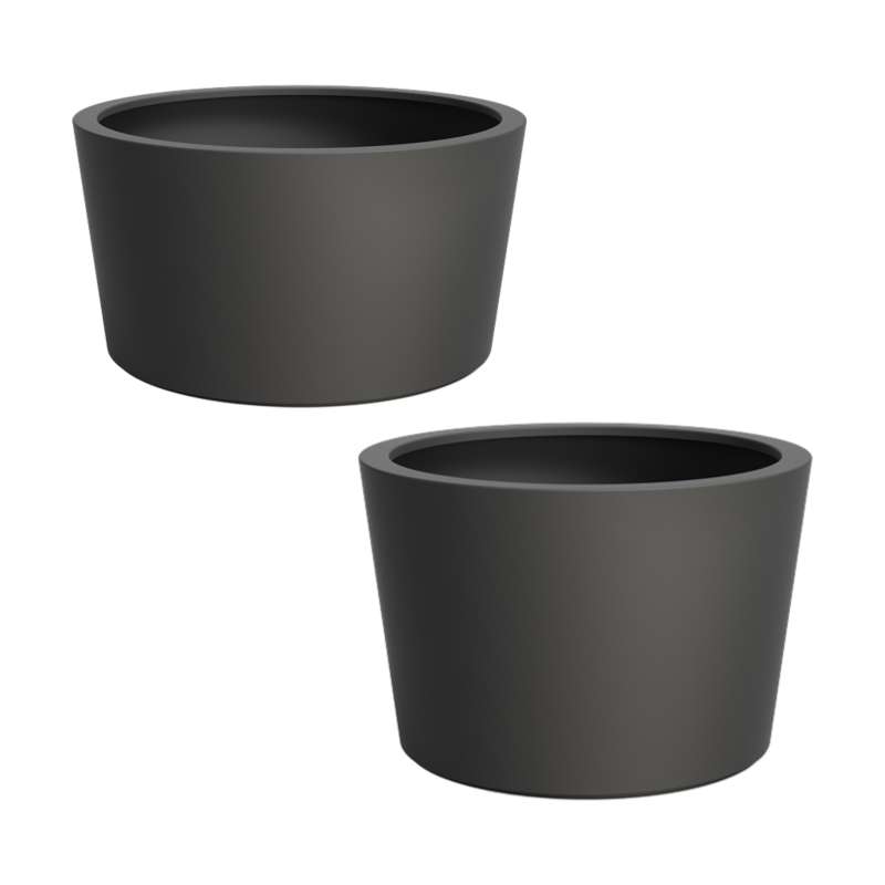 Adezz Conic mit Boden Pflanzgefäß Fiberglas Pflanzkübel Blumenkübel schwarz