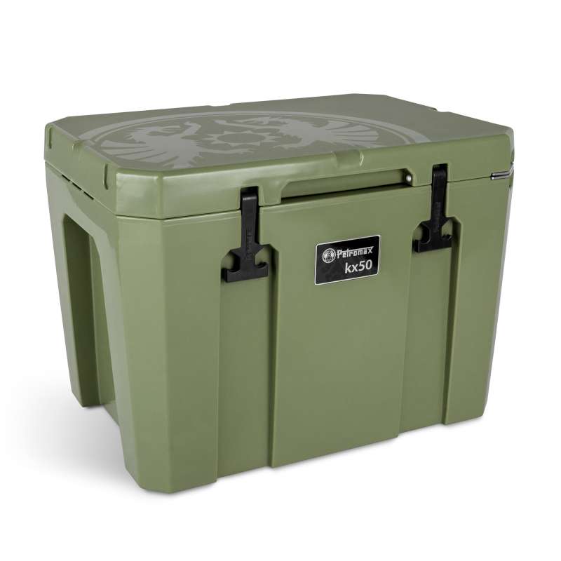 Petromax Kühlbox 50 Liter kx50 Oliv für Camping, Angeln und Picknick / Stromunabhängig