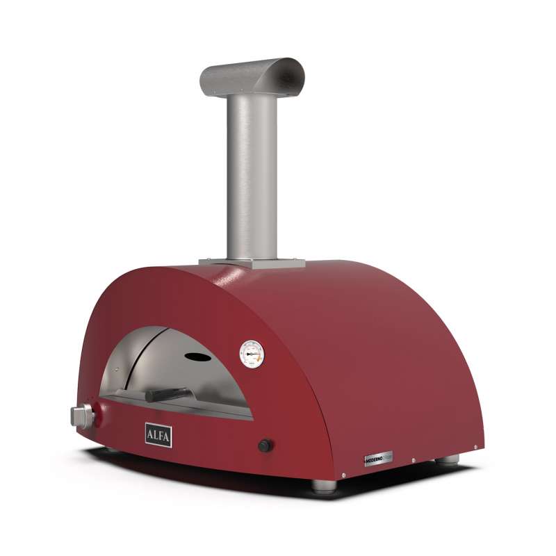 Alfa Forni Gas Pizzaofen MODERNO 2 Pizze Antik Rot FXMD-2P-GROA-DE