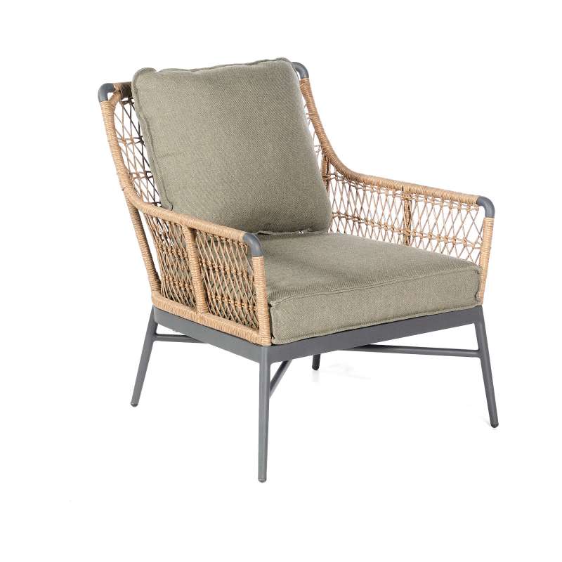 Sonnenpartner Loungesessel Retro Aluminium mit PE-Bespannung natural honey Relaxsessel Garten-Sessel