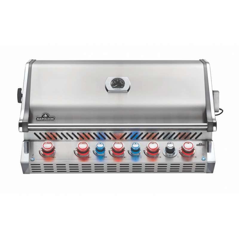 Napoleon Prestige Pro 665 Edelstahl Einbau-Gasgrill ERDGAS 27 kW 7 Brenner inkl. Drehspieß-Set BIPRO