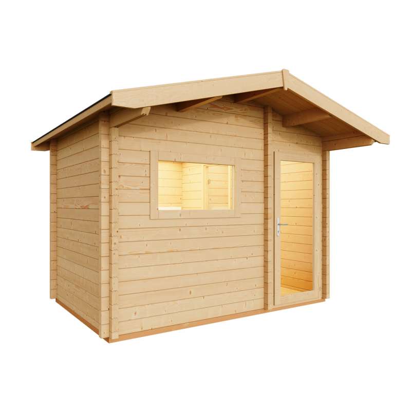 Infraworld Gartensauna Terra 3 Außensauna mit Vorraum Saunahaus 341 x 230 cm