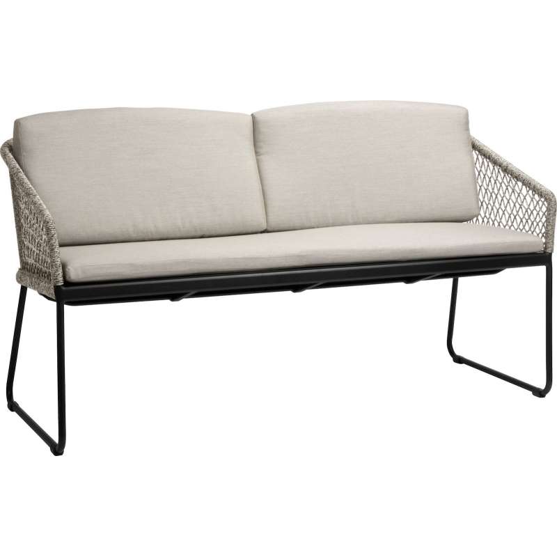 Stern Odea 2-Sitzer Kufenbank Gartensofa Lounge-Bank Gartenbank mit Kissen cream