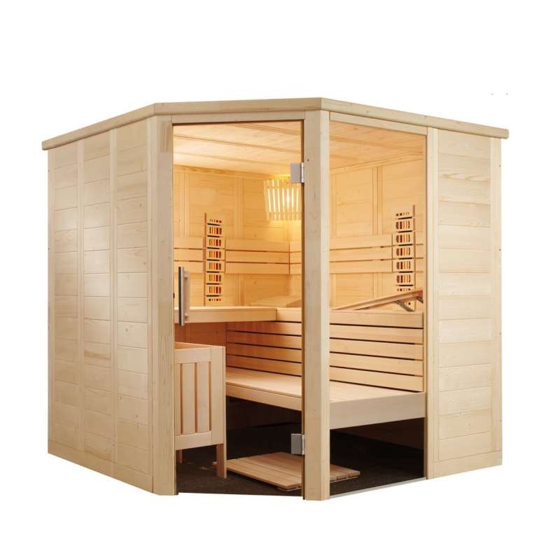 Harvia Alaska Corner Infra+ Massivsauna Saunakabine Inkl. 2 Vollspektrumstrahler