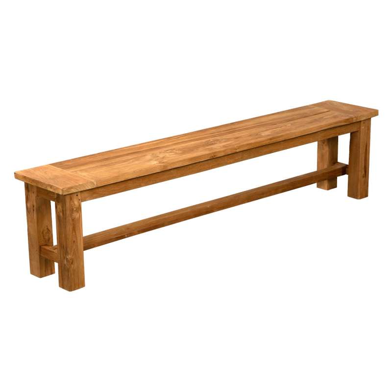 Inko Teakholz-Sitzbank Abacus recyceltes Teak 250x35x47 cm Gartenbank Holzbank