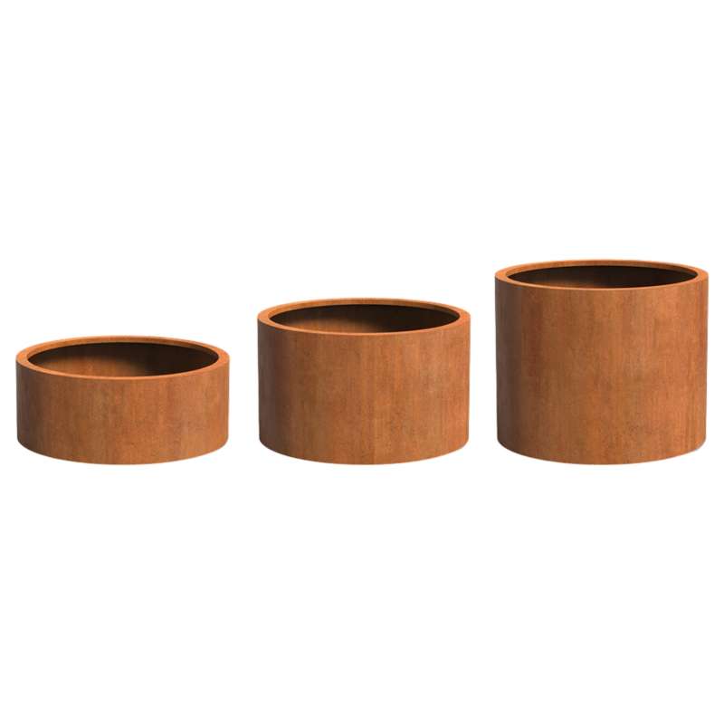 Adezz Circum mit Boden Pflanzgefäß aus Corten-Stahl Pflanzkübel Blumentopf