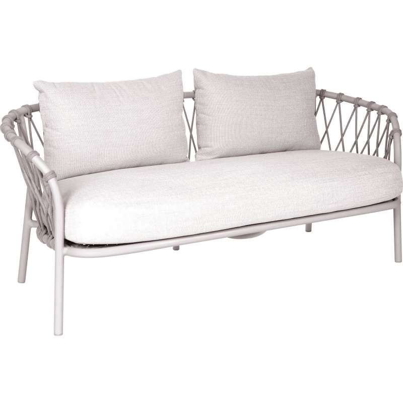 Stern Klea 2-Sitzer Lounge-Sofa Gartensofa Lounge-Bank mit Kissen greige/vanilla