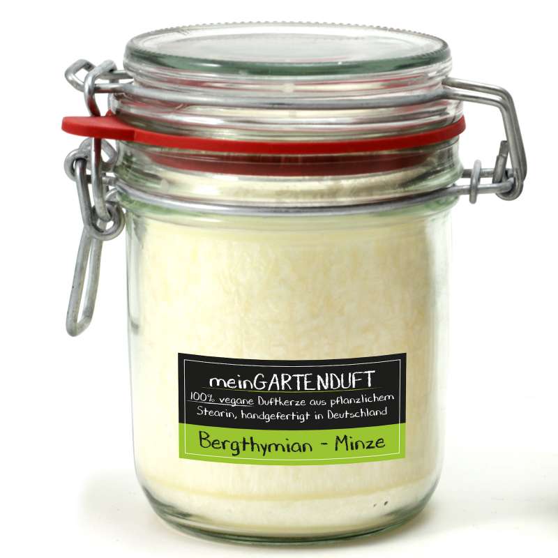 Candle Factory meinGartenduft Bergthymian-Minze Drahtbügelglas groß 506-002