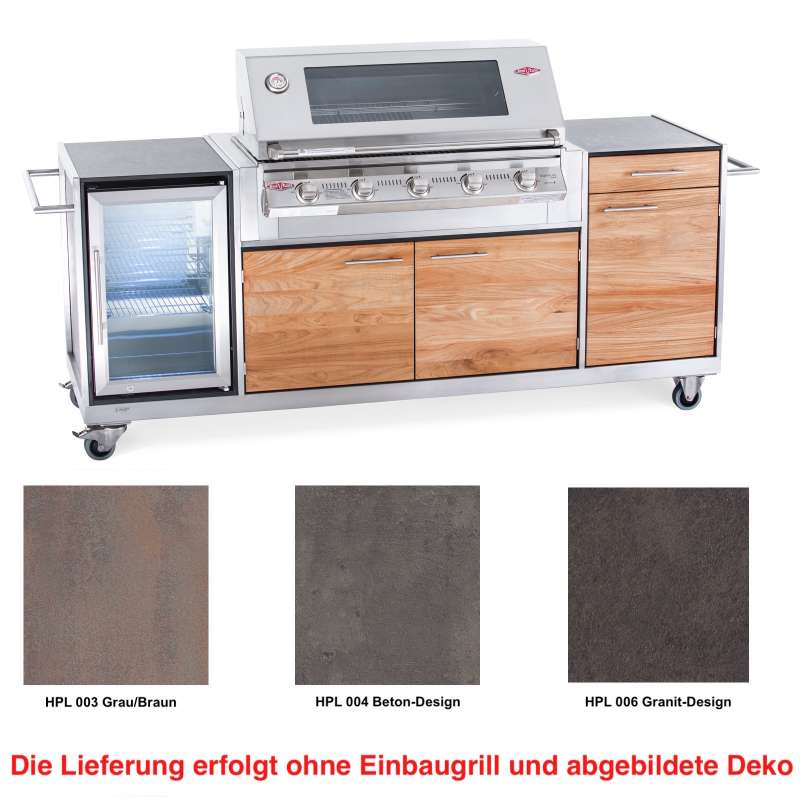 Niehoff Garden Outdoor-Küche Pro ca. 240,5 x 93 x 65 cm Teak Front HPL Korpus