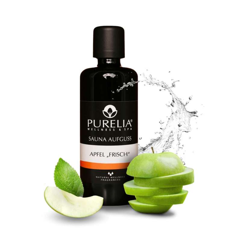 PURELIA Saunaaufguss Konzentrat Apfel frisch 100 ml natürlicher Sauna-aufguss - reine ätherische Öle