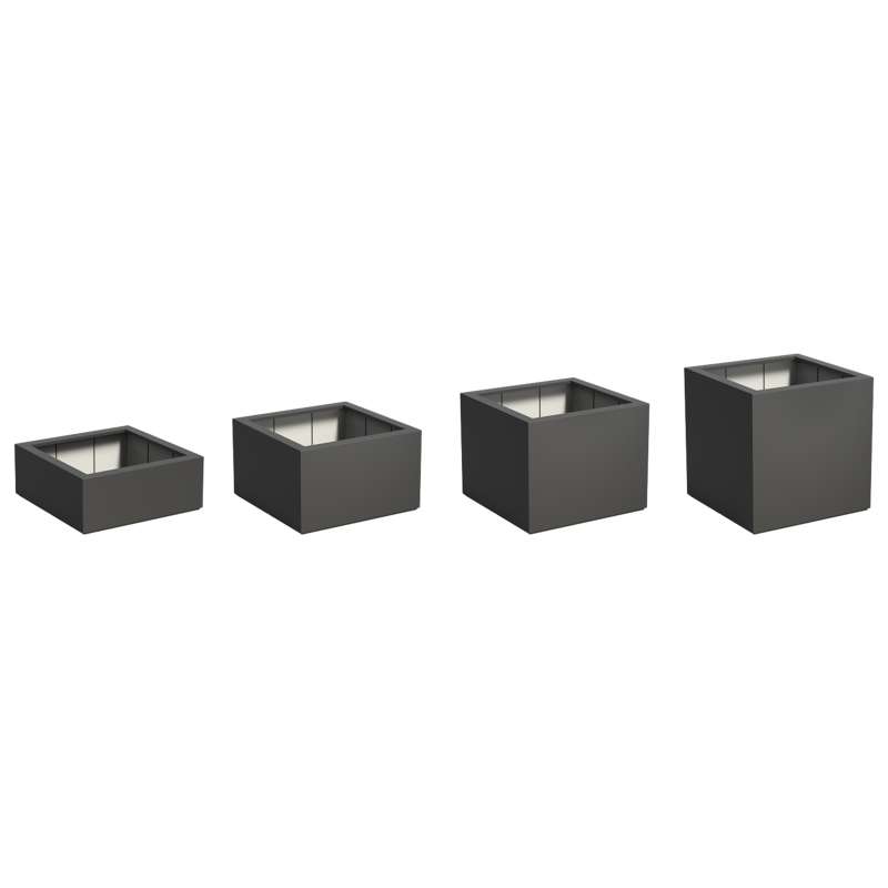 Adezz Pflanzgefäß Carrez mit Boden Fiberglas Pflanzkübel Blumenkübel schwarz