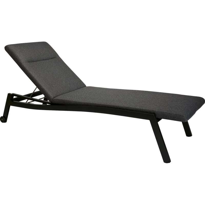 Stern Allround Rollliege Sonnenliege Gartenliege Relaxliege Aluminium seidenschwarz