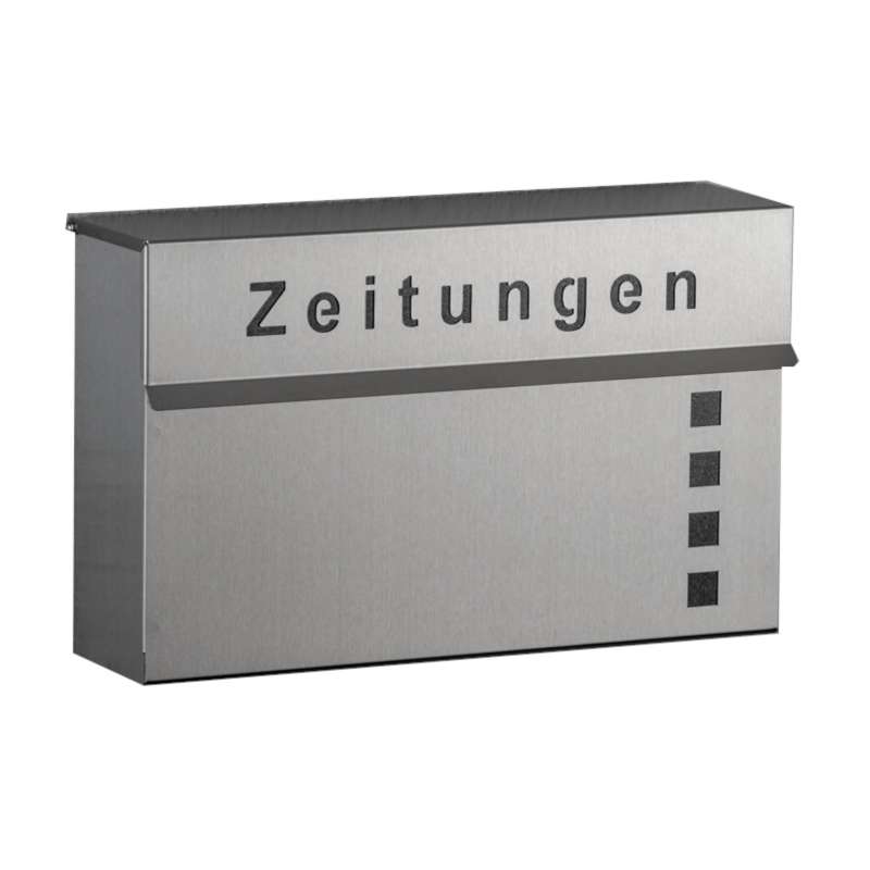 Heibi Zeitungskasten Edelstahl geschliffen 41x11,4x25 cm