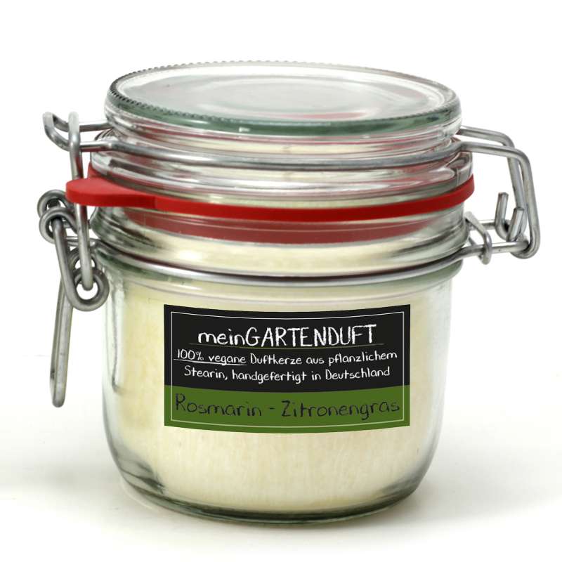 Candle Factory meinGartenduft Rosmarin-Zitronengras Drahtbügelglas klein 507-008
