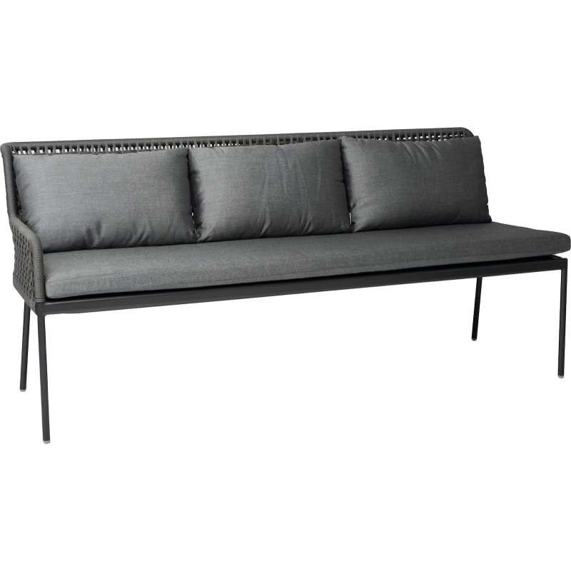 Stern Greta Gartenbank Sitzbank mit Kissen Aluminium-Gestell seidengrau