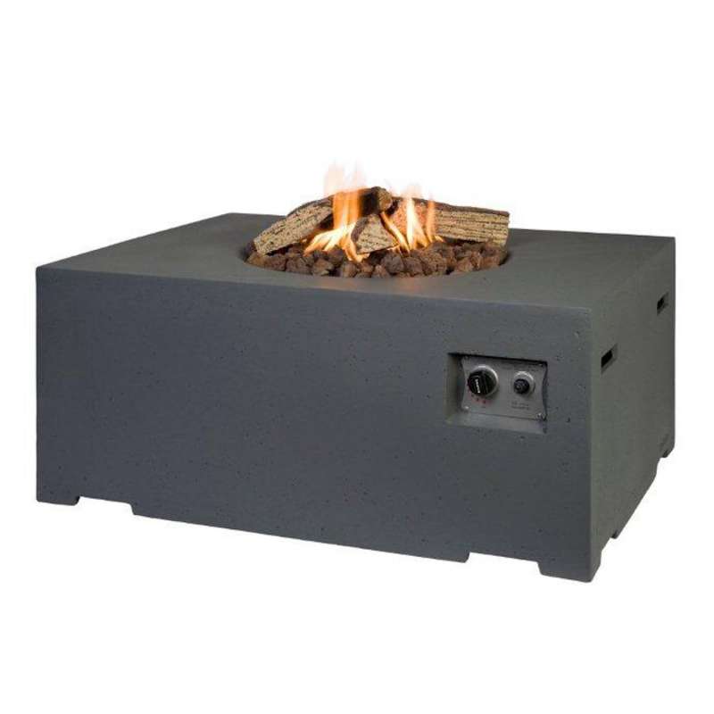 Happy Cocooning Mania Feuertisch 19,5 kW rechteckig groß 107x80x46 cm Beton-Optik grau