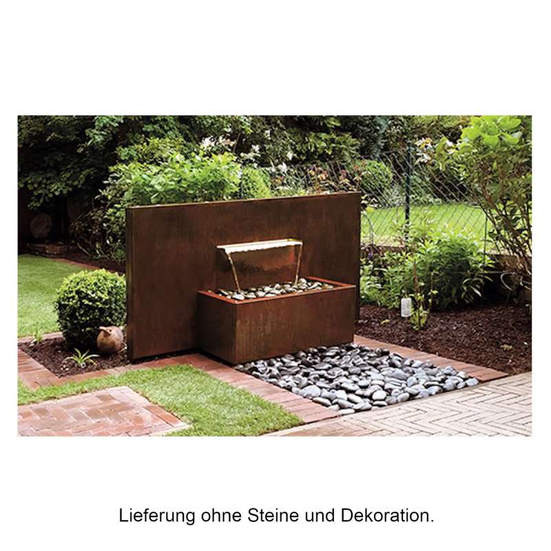 Mecondo Wasserobjekt PARAS DUO 180x90 cm Brunnen mit Auffangbecken 90x50x35 cm