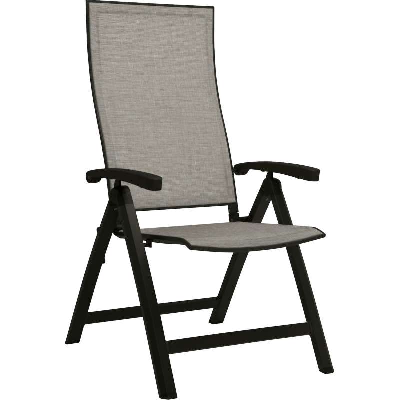 Stern Kari Klappsessel Klappstuhl Gartenstuhl Gartensessel leinengrau/schwarz