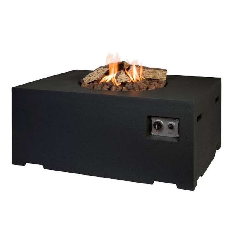 Happy Cocooning Mania Feuertisch 19,5 kW rechteckig groß 107x80x46 cm Beton-Optik schwarz