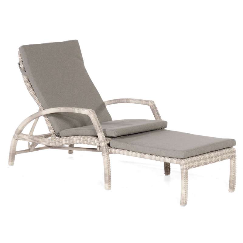 Sonnenpartner Sonnenliege Mauritius Aluminium mit Polyrattan white-coral Gartenliege mit Auflage