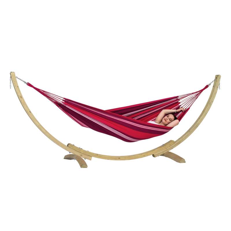 AMAZONAS Apollo Set fuego Hängematten-Set Salsa L-Size mit Apollo Holzgestell