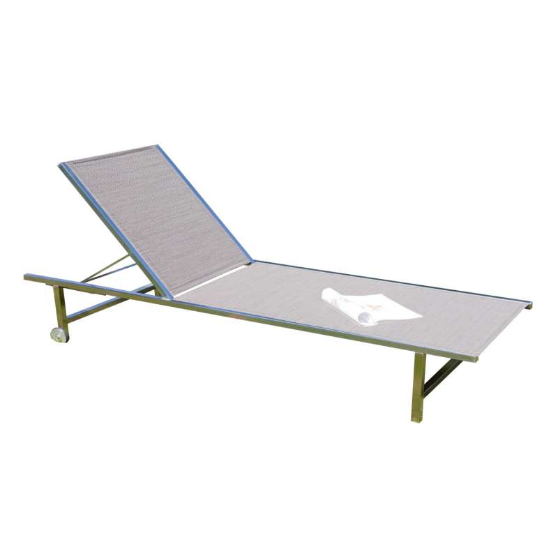 Sonnenpartner Sonnenliege Galaxy Edelstahl/Textilen taupe Rollliege