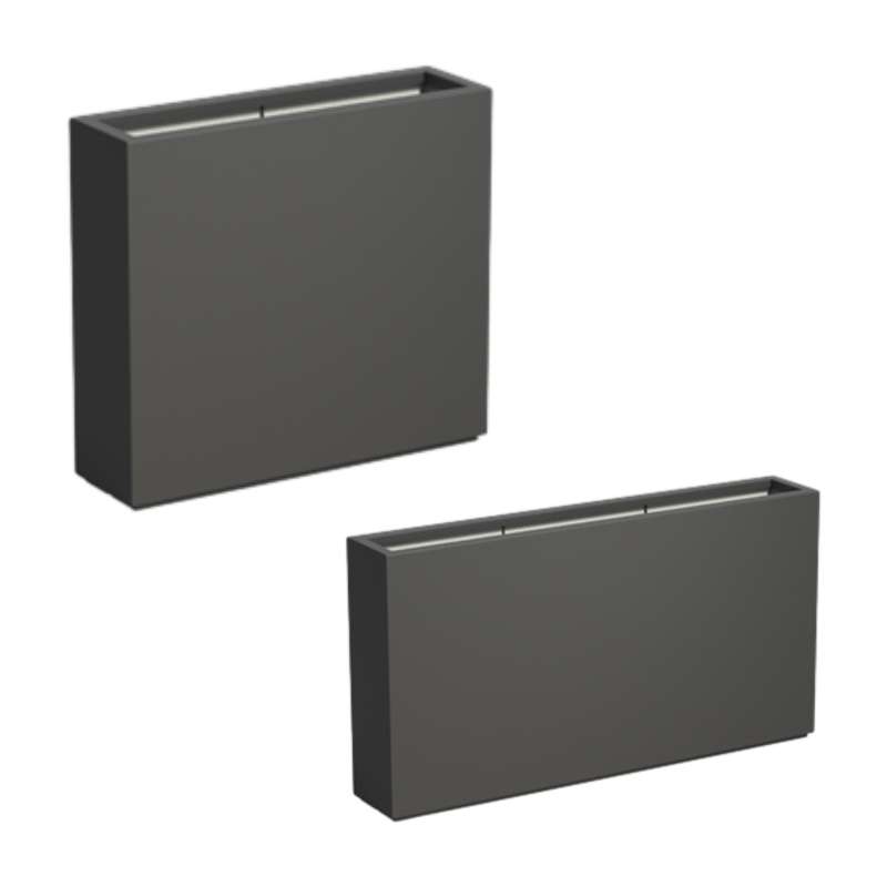 Adezz Pflanzgefäß Carrez mit Boden Fiberglas Pflanzkübel Blumenkübel schwarz