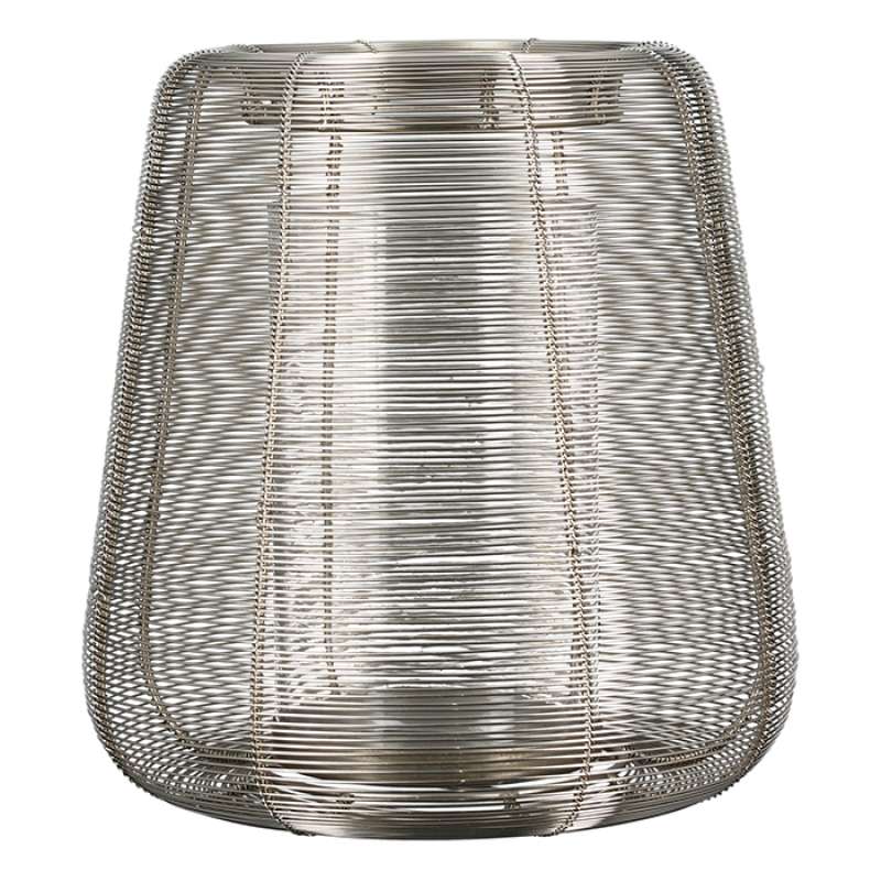 Casablanca Windlicht Lucero groß Metall silberfarben Ø 30 cm