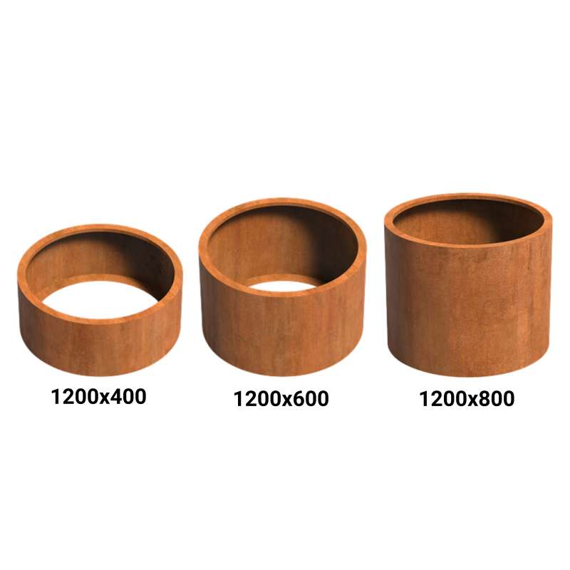 Adezz Circum ohne Boden Pflanzgefäß aus Corten-Stahl Pflanzkübel Blumentopf