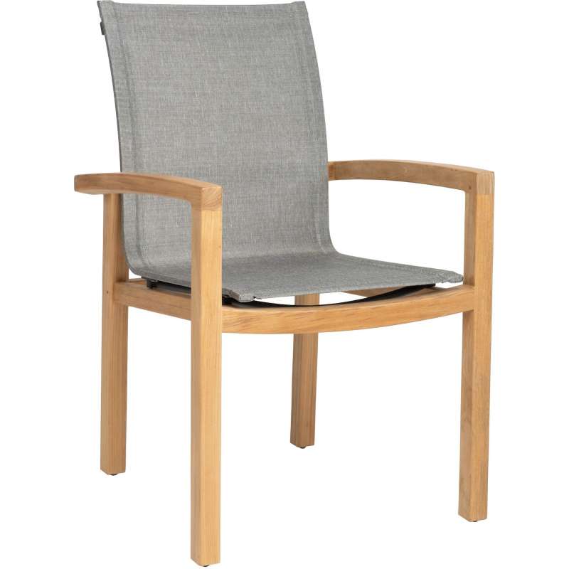 Stern Leah Stuhl Sessel Stapelstuhl Gartenstuhl Teakholz-Gestell leinengrau