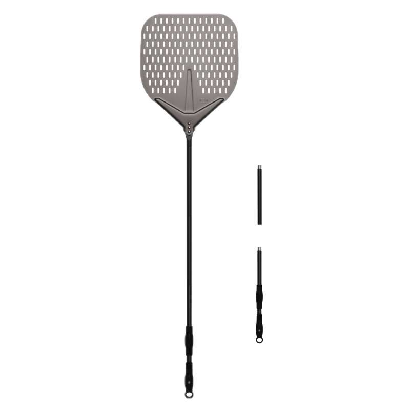 Alfa Forni Pizza Schaufel Gross 35 cm / 145 cm perforiert aus Aluminium AC-PALAL