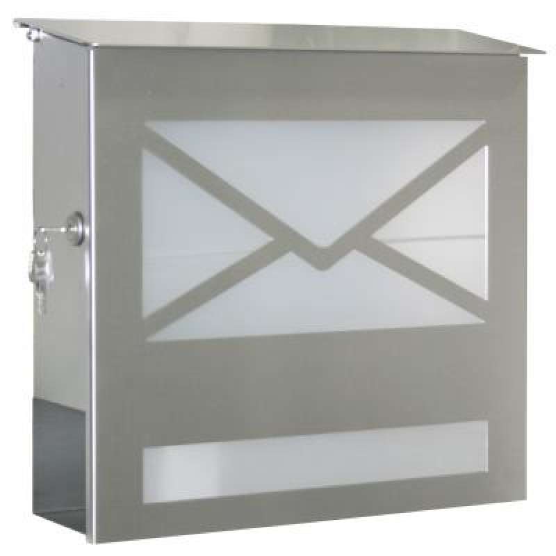 Heibi Edelstahl-Briefkasten 43809 mit Zeitungsfach