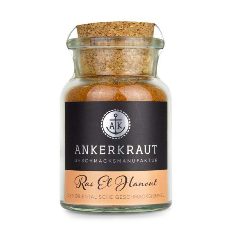 Ankerkraut Ras el Hanout Marokkanische Gewürzmischung Gewürzzubereitung im Korkenglas 65 g