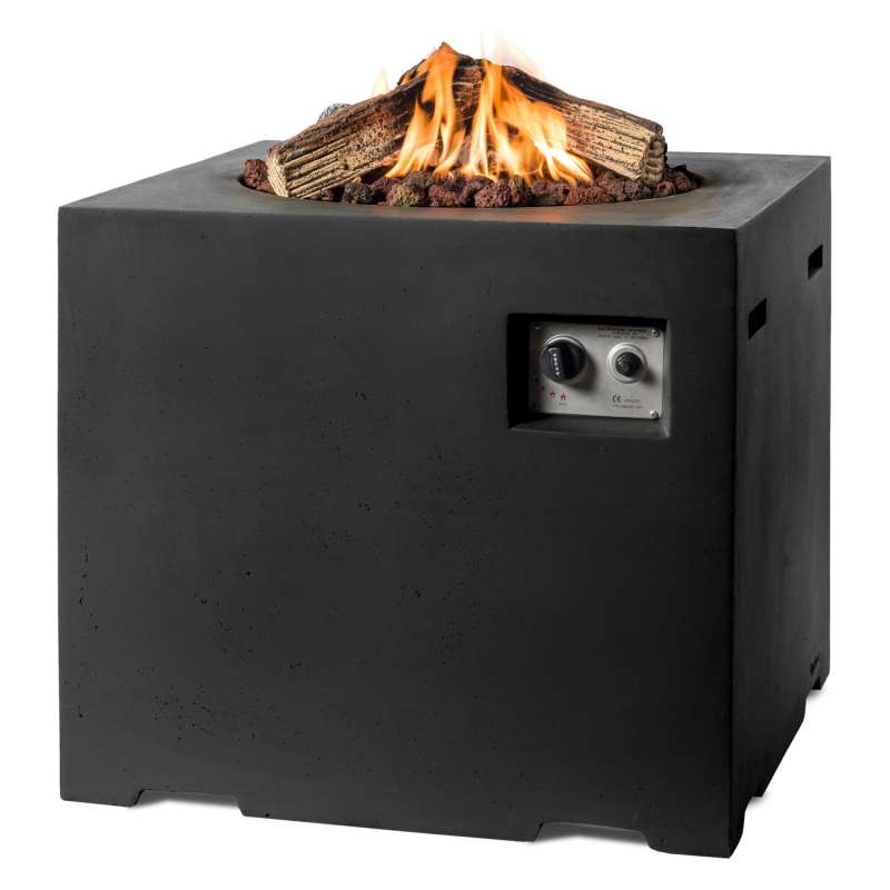 Happy Cocooning Mania Feuertisch Lounge&Dining 19,5 kW quadratisch 76x76x67 cm Beton-Optik schwarz