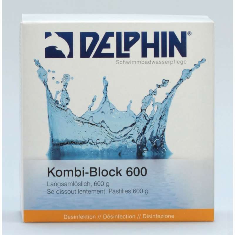 Delphin Chlor Kombi Block 600 g Dauerdesinfektion Pooldesinfektion 0506001