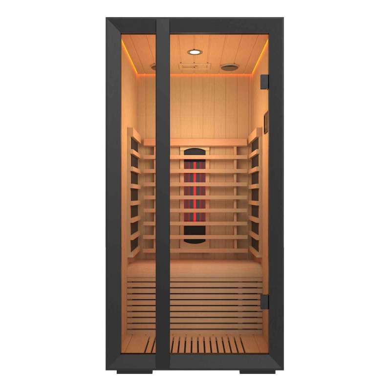 Sentiotec Onni Infra Mini Element Infrarotkabine aus Abachi Infrarotsauna 100x104x200 cm